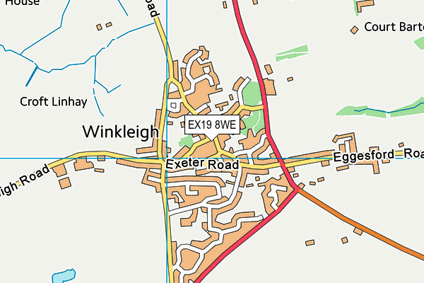 EX19 8WE map - OS VectorMap District (Ordnance Survey) EX19 8WE map - OS VectorMap District (Ordnance Survey)