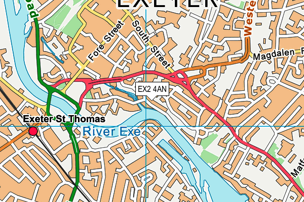 EX2 4AN map - OS VectorMap District (Ordnance Survey) EX2 4AN map - OS VectorMap District (Ordnance Survey)