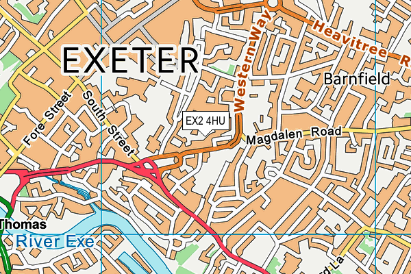 EX2 4HU map - OS VectorMap District (Ordnance Survey) EX2 4HU map - OS VectorMap District (Ordnance Survey)