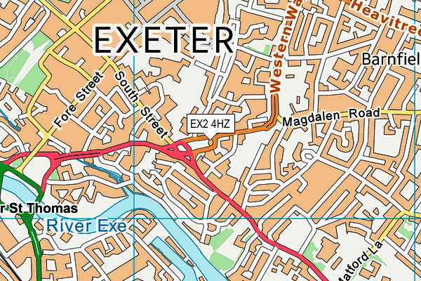 EX2 4HZ map - OS VectorMap District (Ordnance Survey) EX2 4HZ map - OS VectorMap District (Ordnance Survey)