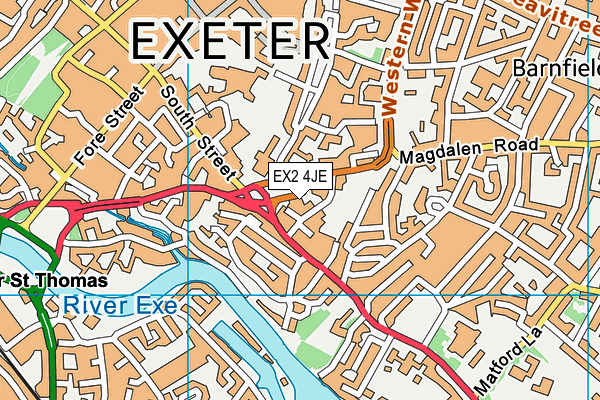 EX2 4JE map - OS VectorMap District (Ordnance Survey) EX2 4JE map - OS VectorMap District (Ordnance Survey)