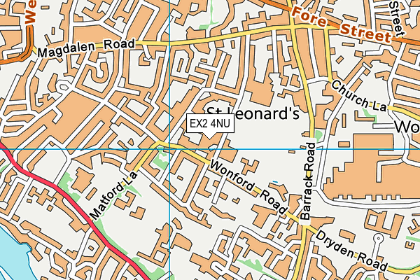 EX2 4NU map - OS VectorMap District (Ordnance Survey) EX2 4NU map - OS VectorMap District (Ordnance Survey)