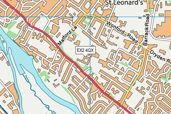 EX2 4QX map - OS VectorMap District (Ordnance Survey) EX2 4QX map - OS VectorMap District (Ordnance Survey)