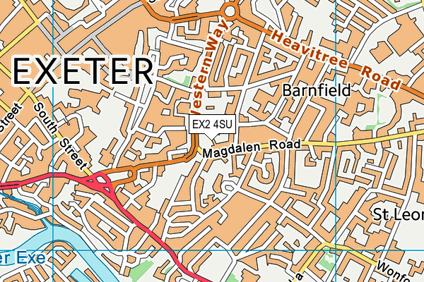 EX2 4SU map - OS VectorMap District (Ordnance Survey) EX2 4SU map - OS VectorMap District (Ordnance Survey)