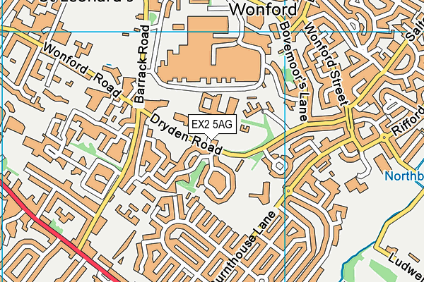 EX2 5AG map - OS VectorMap District (Ordnance Survey) EX2 5AG map - OS VectorMap District (Ordnance Survey)