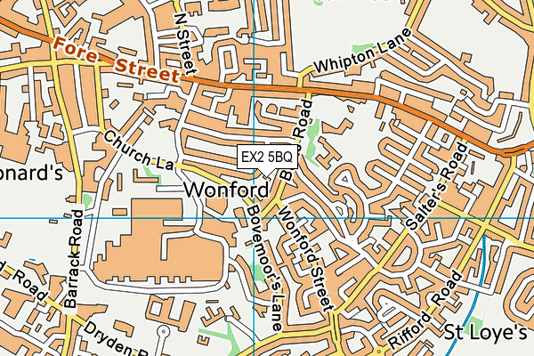 EX2 5BQ map - OS VectorMap District (Ordnance Survey) EX2 5BQ map - OS VectorMap District (Ordnance Survey)