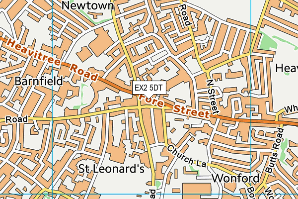 EX2 5DT map - OS VectorMap District (Ordnance Survey) EX2 5DT map - OS VectorMap District (Ordnance Survey)