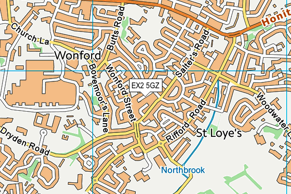 EX2 5GZ map - OS VectorMap District (Ordnance Survey) EX2 5GZ map - OS VectorMap District (Ordnance Survey)