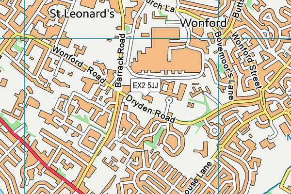 EX2 5JJ map - OS VectorMap District (Ordnance Survey) EX2 5JJ map - OS VectorMap District (Ordnance Survey)