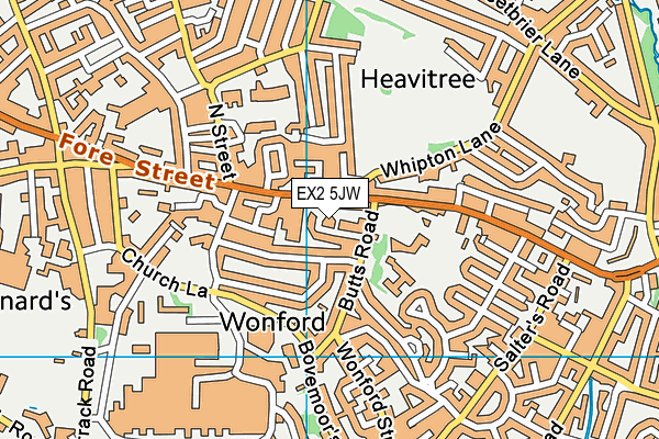 EX2 5JW map - OS VectorMap District (Ordnance Survey) EX2 5JW map - OS VectorMap District (Ordnance Survey)