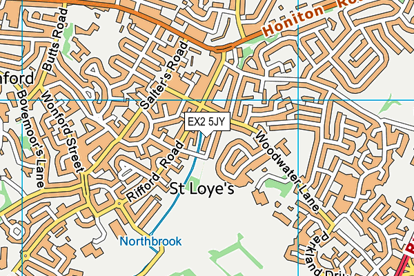 EX2 5JY map - OS VectorMap District (Ordnance Survey) EX2 5JY map - OS VectorMap District (Ordnance Survey)