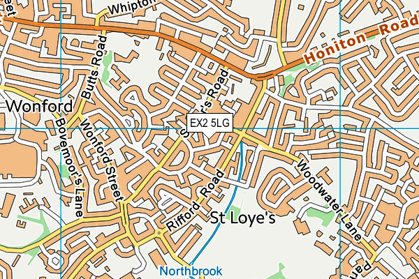 EX2 5LG map - OS VectorMap District (Ordnance Survey) EX2 5LG map - OS VectorMap District (Ordnance Survey)