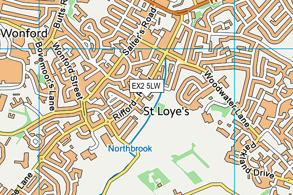 EX2 5LW map - OS VectorMap District (Ordnance Survey) EX2 5LW map - OS VectorMap District (Ordnance Survey)