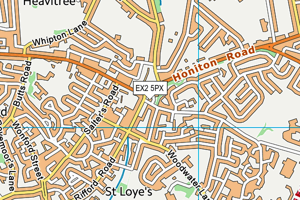 EX2 5PX map - OS VectorMap District (Ordnance Survey) EX2 5PX map - OS VectorMap District (Ordnance Survey)