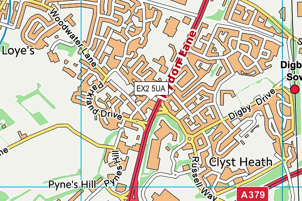 EX2 5UA map - OS VectorMap District (Ordnance Survey) EX2 5UA map - OS VectorMap District (Ordnance Survey)