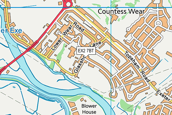 EX2 7BT map - OS VectorMap District (Ordnance Survey) EX2 7BT map - OS VectorMap District (Ordnance Survey)