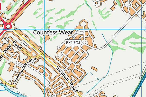 EX2 7GJ map - OS VectorMap District (Ordnance Survey) EX2 7GJ map - OS VectorMap District (Ordnance Survey)