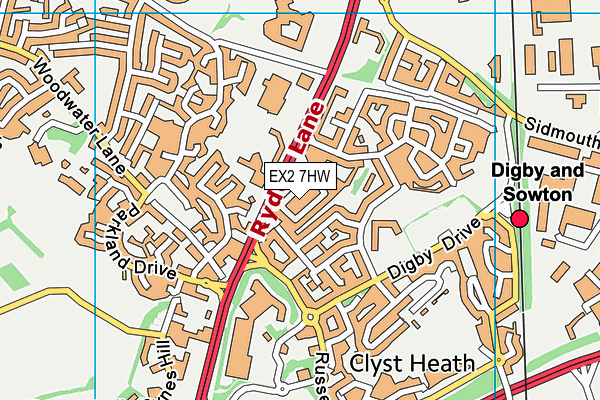 EX2 7HW map - OS VectorMap District (Ordnance Survey) EX2 7HW map - OS VectorMap District (Ordnance Survey)
