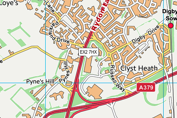 EX2 7HX map - OS VectorMap District (Ordnance Survey) EX2 7HX map - OS VectorMap District (Ordnance Survey)