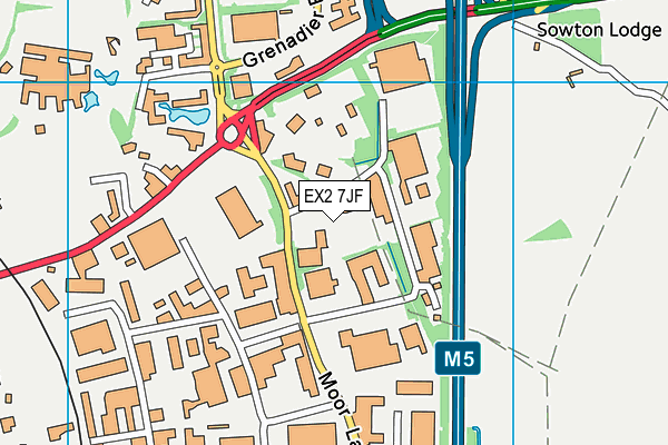 EX2 7JF map - OS VectorMap District (Ordnance Survey) EX2 7JF map - OS VectorMap District (Ordnance Survey)