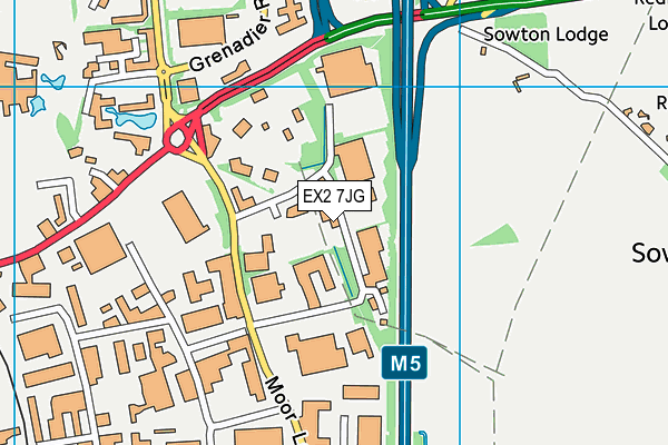 EX2 7JG map - OS VectorMap District (Ordnance Survey) EX2 7JG map - OS VectorMap District (Ordnance Survey)