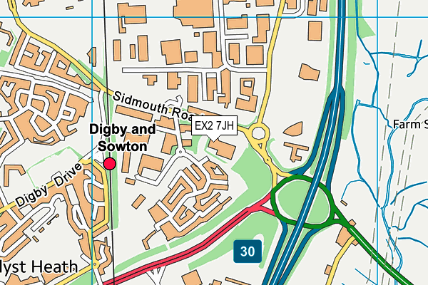 EX2 7JH map - OS VectorMap District (Ordnance Survey) EX2 7JH map - OS VectorMap District (Ordnance Survey)