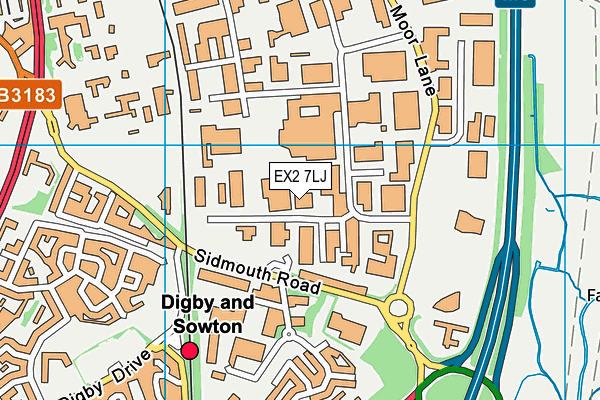 EX2 7LJ map - OS VectorMap District (Ordnance Survey) EX2 7LJ map - OS VectorMap District (Ordnance Survey)