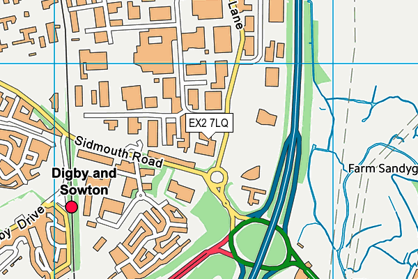EX2 7LQ map - OS VectorMap District (Ordnance Survey) EX2 7LQ map - OS VectorMap District (Ordnance Survey)