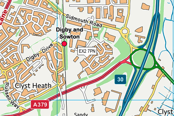 EX2 7PN map - OS VectorMap District (Ordnance Survey) EX2 7PN map - OS VectorMap District (Ordnance Survey)