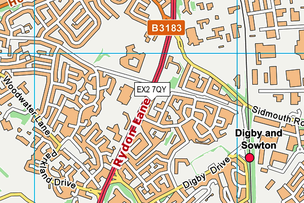 EX2 7QY map - OS VectorMap District (Ordnance Survey) EX2 7QY map - OS VectorMap District (Ordnance Survey)