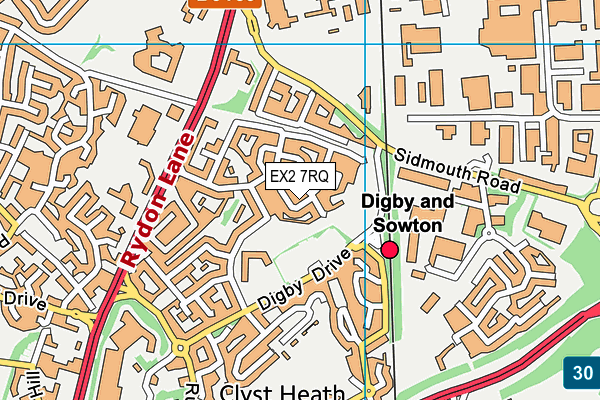 EX2 7RQ map - OS VectorMap District (Ordnance Survey) EX2 7RQ map - OS VectorMap District (Ordnance Survey)