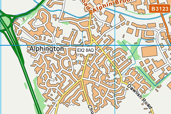 EX2 8AQ map - OS VectorMap District (Ordnance Survey) EX2 8AQ map - OS VectorMap District (Ordnance Survey)