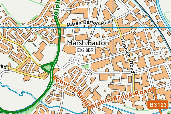 EX2 8BR map - OS VectorMap District (Ordnance Survey)