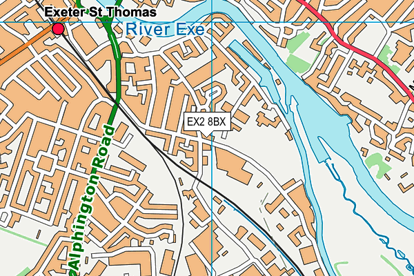 EX2 8BX map - OS VectorMap District (Ordnance Survey) EX2 8BX map - OS VectorMap District (Ordnance Survey)