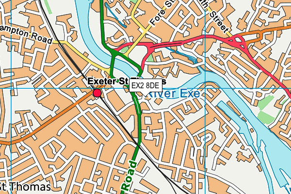 EX2 8DE map - OS VectorMap District (Ordnance Survey) EX2 8DE map - OS VectorMap District (Ordnance Survey)