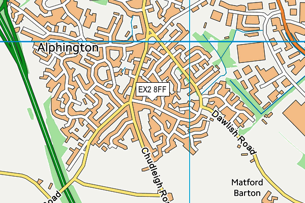 EX2 8FF map - OS VectorMap District (Ordnance Survey) EX2 8FF map - OS VectorMap District (Ordnance Survey)