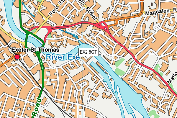 EX2 8GT map - OS VectorMap District (Ordnance Survey) EX2 8GT map - OS VectorMap District (Ordnance Survey)
