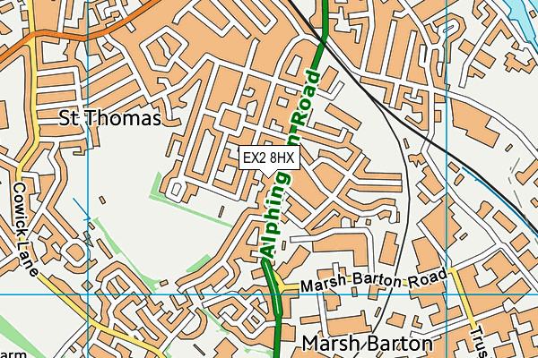 EX2 8HX map - OS VectorMap District (Ordnance Survey) EX2 8HX map - OS VectorMap District (Ordnance Survey)