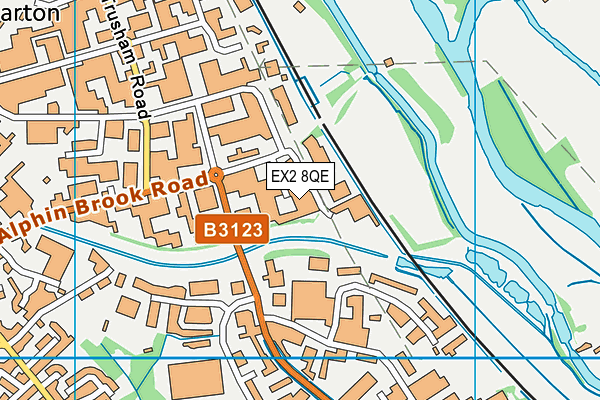 EX2 8QE map - OS VectorMap District (Ordnance Survey) EX2 8QE map - OS VectorMap District (Ordnance Survey)