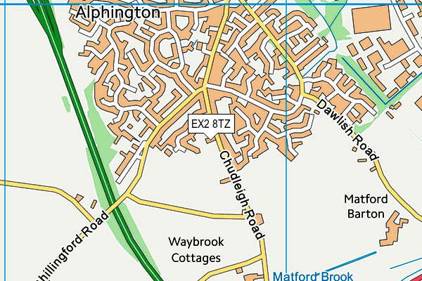 EX2 8TZ map - OS VectorMap District (Ordnance Survey) EX2 8TZ map - OS VectorMap District (Ordnance Survey)