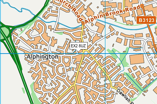 EX2 8UZ map - OS VectorMap District (Ordnance Survey) EX2 8UZ map - OS VectorMap District (Ordnance Survey)