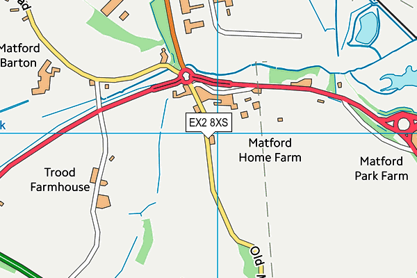 EX2 8XS map - OS VectorMap District (Ordnance Survey) EX2 8XS map - OS VectorMap District (Ordnance Survey)
