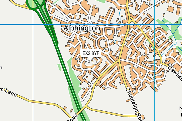 EX2 8YF map - OS VectorMap District (Ordnance Survey) EX2 8YF map - OS VectorMap District (Ordnance Survey)