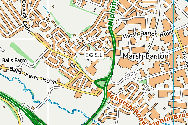 EX2 9JU map - OS VectorMap District (Ordnance Survey)