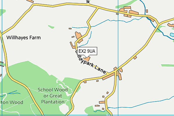 EX2 9UA map - OS VectorMap District (Ordnance Survey) EX2 9UA map - OS VectorMap District (Ordnance Survey)