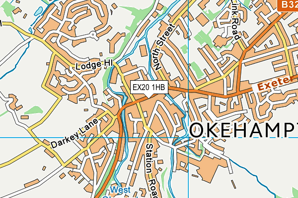 EX20 1HB map - OS VectorMap District (Ordnance Survey) EX20 1HB map - OS VectorMap District (Ordnance Survey)