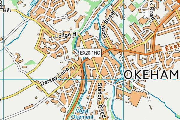 EX20 1HG map - OS VectorMap District (Ordnance Survey) EX20 1HG map - OS VectorMap District (Ordnance Survey)