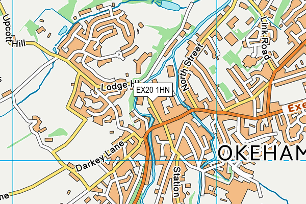 EX20 1HN map - OS VectorMap District (Ordnance Survey) EX20 1HN map - OS VectorMap District (Ordnance Survey)