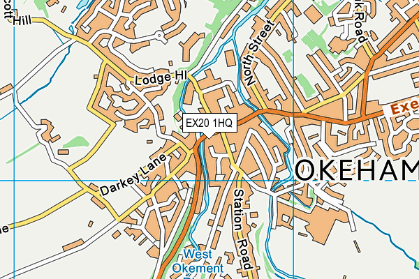 EX20 1HQ map - OS VectorMap District (Ordnance Survey) EX20 1HQ map - OS VectorMap District (Ordnance Survey)