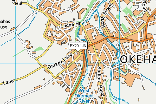 EX20 1JN map - OS VectorMap District (Ordnance Survey) EX20 1JN map - OS VectorMap District (Ordnance Survey)